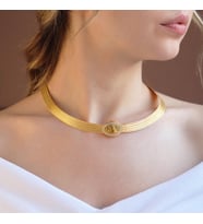 925 Ayar Gümüş Üzeri Gold Kaplama Osmanlı Tuğralı 5 Sıra Trabzon Gerdanlık