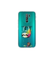 Redmi 9 ile Uyumlu Splash Tembel Hayvan Tasarımlı Şeffaf Silikon Kılıf