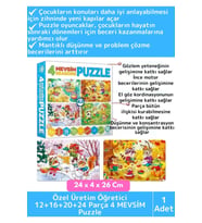 Premium Eğitici Zeka El Göz Koordinasyon Geliştirici Çocuk 12 + 16 + 20 + 24 Parça "4 MEVSİM" Puzzle