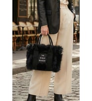 Vintage Peluş Kürk Model Sonbahar, Kış The Bag Bonjeur Kadın El, Kol, Omuz Çanta