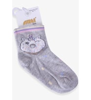 Katamino Kız Çocuk Soket Çorap Donut Desenli 1-2-9-10 Yaş, Gri