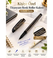 Kalemhane Kişiye Özel İsimli Titanyum Renk Metal Roller Kalem – Hediyelik Kutulu