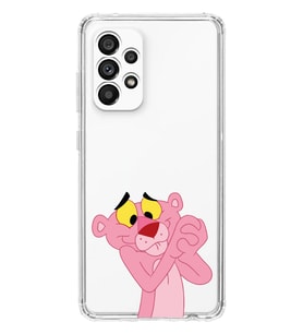 Galaxy A23 Uyumlu Pembe Panter Tasarımlı Şeffaf Telefon Kılıfı