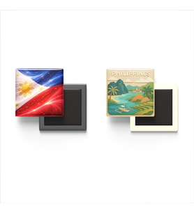 Buzdolap Magnetleri - Filipinler Bayrağı ve Paper Cut Tema - 2'li Set Magneti