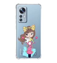 Xiaomi Mi 12 Uyumlu Köşe Korumalı Antişok Kapak Vespagirl Tasarımlı Şeffaf Silikon Kılıf