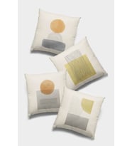 Krem Geometrik Çift Taraflı 4'lü Set Kırlent Kılıfı 4KR006