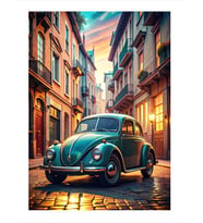 Retro Kaplumbağa Araba Dekoratif ahşap Tablo
