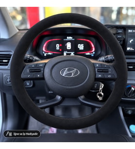 Hyundai i10 Direksiyon Kılıfı Alcantara Süet Monza Black Serisi Siyah 2020-2026