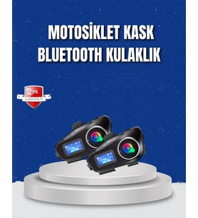 Lcd Ekranlı Bluetooth Kask Kulaklığı Fm Radyo Sd Kart Girişli