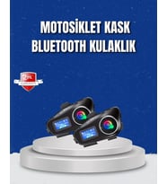 Lcd Ekranlı Bluetooth Kask Kulaklığı Fm Radyo Sd Kart Girişli