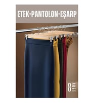 Etek Pantolon Eşarp Kıskaçlı Askı 8 Adet Ahşap