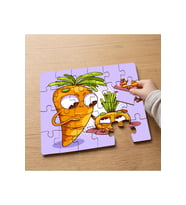 Sevimli Havuçlar Tasarımlı 24 Parça Ahşap Çocuk Puzzle MPK0636