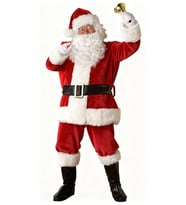 Yetişkin Noel Baba Kostümü Lüks Polar