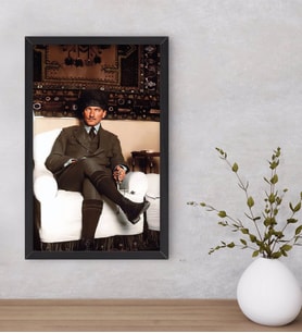 BK Gift Atatürk Temalı Dekoratif Ahşap Siyah Çerçeveli Tablo-42