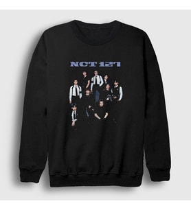 Presmono Unisex Siyah Poster K-Pop Nct 127 Sweatshirt 275951tt