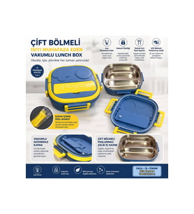 Çift Bölmeli Paslanmaz Çelik Lunch Box
