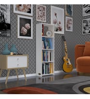 Kenzlife kitaplık süper ga 120*40*19 byz 4 katlı tek bölme ofis mutfak banyo dolabı arkalıksız (Karışık)