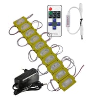 20 Adet 12 Volt 1.2 Watt Dar Açılı Tek Lensli Amber Led Modül 12A Tek Renk RF Dimmer 2A Priz Tipi Ad