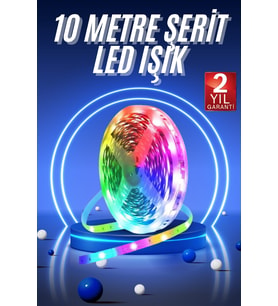 RGB Neon Şerit Led Lamba 10 Metre İç Mekan Tasarımına Uygun