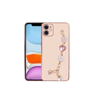Apple iPhone 11 Uyumlu Kılıf El Tutamaçlı Kamera Korumalı Zore Taka Silikon Kapak (Pembe)