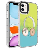 Apple iPhone 11 Kılıf Kamera Çıkıntılı Renkli Desenli Silikon NO14