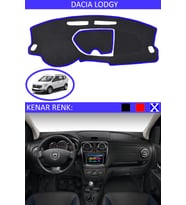 Dacia Lodgy Modelleri İçin Uygun Torpido Koruma Halısı Siyah Kenar Renk Mavi