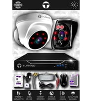 TURKNO 2 Kameralı Karia 1 İç Kamera Set 2 TB HDD Full HD Gece Görüşlü Güvenlik Kamerası Sistemi
