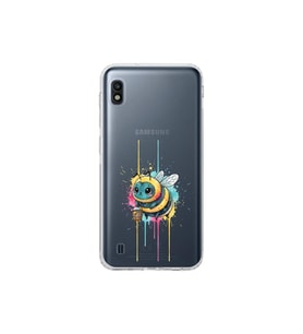 Samsung Galaxy A10 ile uyumlu Splash arı tasarımlı şeffaf silikon kılıf