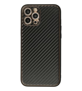 Durukar® iPhone 12 Pro Kılıf Coco Karbon Silikon - Siyah