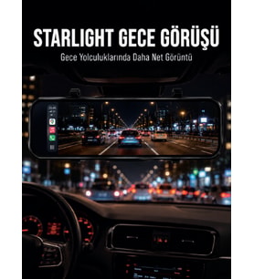 Araç İçi Multimedya Ekranı Çift Kameralı Ayna Carplay