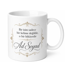 Kişiye Özel İsim Yazılı Seramik Baskılı Kupa Bardak Hediye