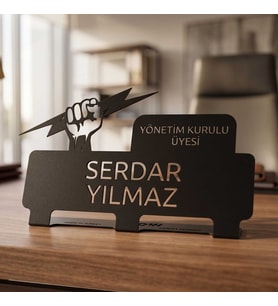 Mova Dizayn Kişiye Özel Hediyelik Elektrik Elektronik Mühendislik Tasarımlı Metal Masaüstü İsimlik (Mat Siyah)