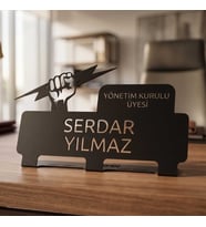 Mova Dizayn Kişiye Özel Hediyelik Elektrik Elektronik Mühendislik Tasarımlı Metal Masaüstü İsimlik (Mat Siyah)