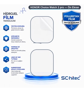 SChitec HONOR Choice Watch 2 pro Uyumlu Ön Yüzey Nano Şeffaf Hidrojel Ekran Koruyucu