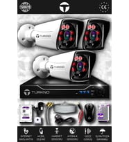 TURKNO 3 Kameralı Karia 3 Dış Kamera Set 100 GB HDD Full HD Gece Görüşlü Güvenlik Kamerası Sistemi