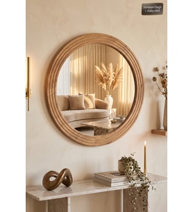 Antik Ahşap Oval Dekoratif Ayna Dresuar Boy Koridor Konsol Aynası Banyo Oda Lavabo Wc Mutfak Makyaj Aynası Yn-117