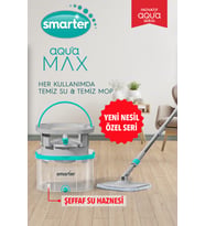 SMARTER Aqua Max ÖZEL SERİ ŞEFFAF Temiz & Kirli Suyu Ayırma Çift Kova Temizlik seti Mop Paspas