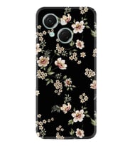 Spark Go 1 2025 Kılıf Boutique Baskılı Resimli Siyah Fon Çiçek Pcode -045