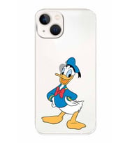 Apple iPhone 13 Uyumlu Kamera Korumalı Tıpalı Kapak Donald Duck TasarımlıŞeffaf Kılıf