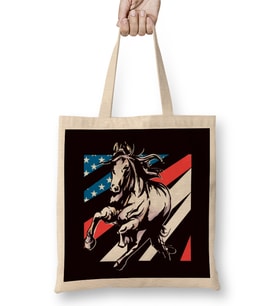 US American Flag Horse Riding Equestrian Sport Horseshoe Bez Çanta Uzun Saplı