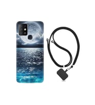 Infinix Hot 9 Kılıf Desenli Silikon Boyun Askılı Great Moon 1301