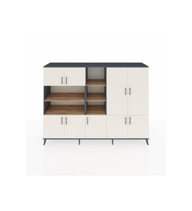 Hyperion Dolap 14 Raflı 9 Kapaklı 220x44x163 Antrasit-Aytaşı/Çam