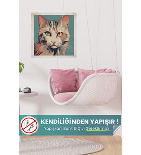 Vintage Kedi Posteri - Premium Baskı, Yapışkansız Tutunan Akıllı Kağıt Poster (yapay Zeka Tasarım)