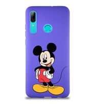 Huawei P Smart 2019 Soft Premier Kapak Mickey Mouse-E Tasarımlı Silikon Kılıf - Mor (Şeffaf)