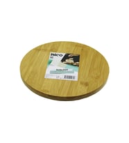 YUVARLAK=24.5CM AYAKLI= 4CM DÜZ YÜZEY AHŞAP BAMBU SUNUM TEPSİSİ - MİNİ SOFRA (4887)