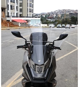 MOTOCAM kymco Skytown 125 Ön Cam 2023-2026 Model 72cm Şeffaf Renkli 4mm UZUN