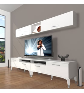 Decoraktiv Eko 5200 Slm Silver Tv Ünitesi Tv Sehpası (Beyaz)