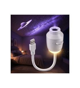 USB Galaksi Projektör 2’si 1 Arada – LED Gece Lambası – 360° Ayarlanabilir 3 Değiştirilebilir Filmli LED Projektör – Yatak Odası, Çocuk Odası & Araç İçi Ambiyans Işık