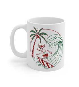 Surfing Reindeer Coffee Mug  - Komik Hediye Kupa  Ofis Arkadaşına Harika Hediye