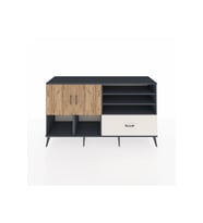 Kronos Konsol 7 Raflı Tek Çekmeceli 2 Kapaklı 176x59x99 Antrasit-Çam/Aytaşı